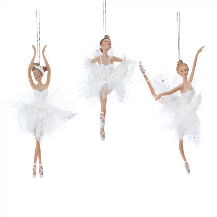 Gisela Graham White Dress Ballerina Decoration set